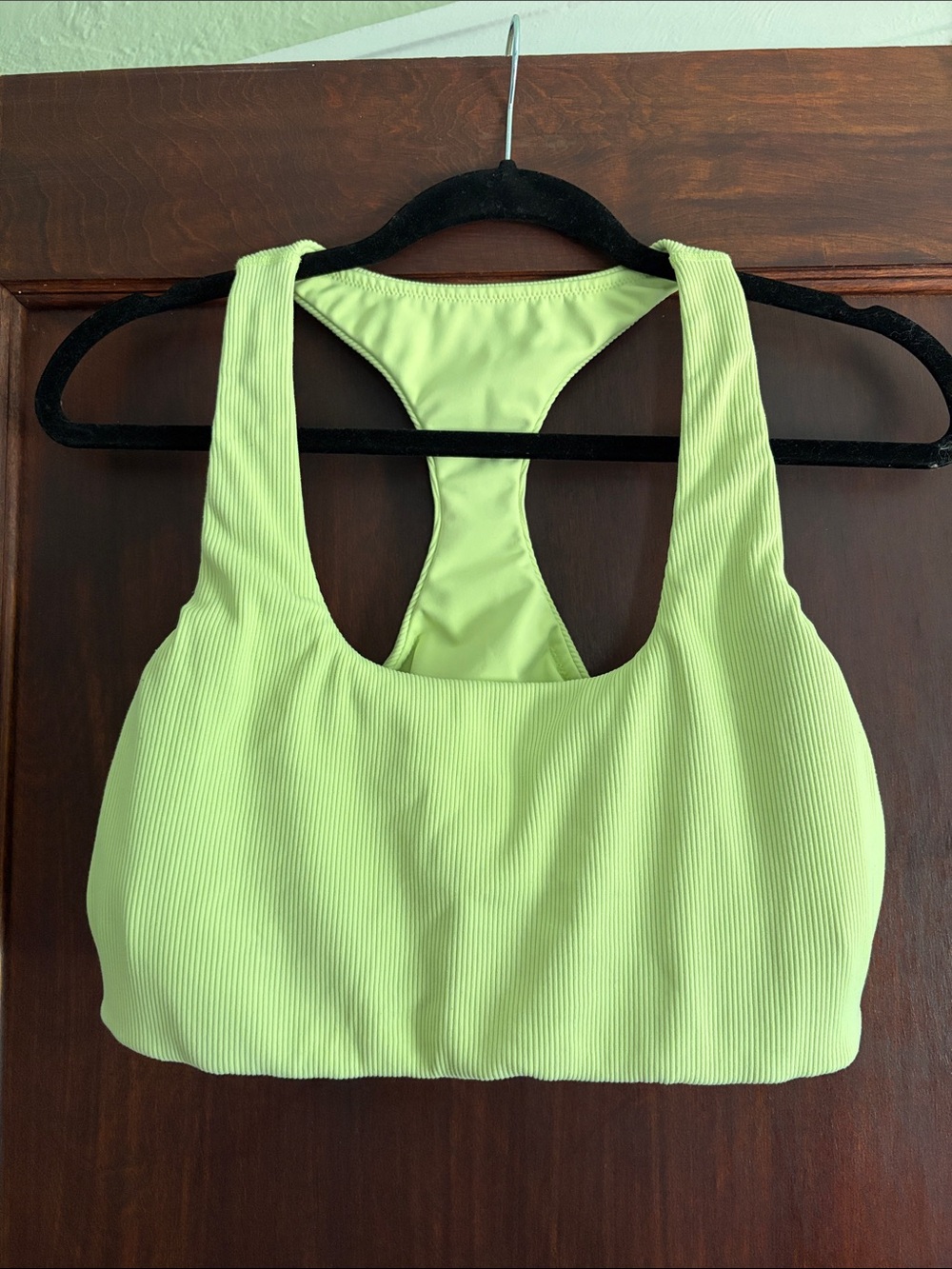 Offline by Aerie Light Green Ribbed Racerback Sports Bra